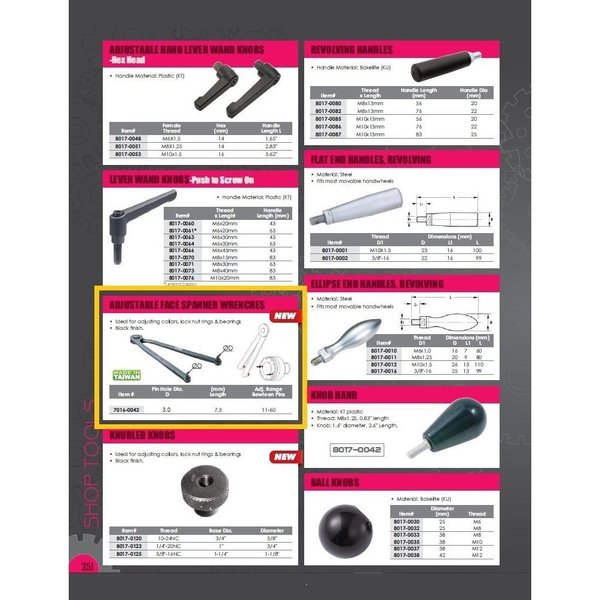 Vertex 3mm Diameter Pin Hole Adjustable Spanner Wrench