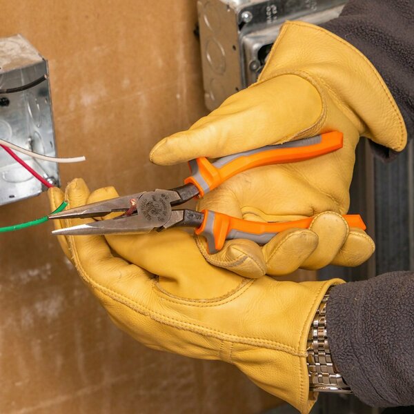 Pliers, Long Nose Side-Cutters, Insulated, 8-Inch