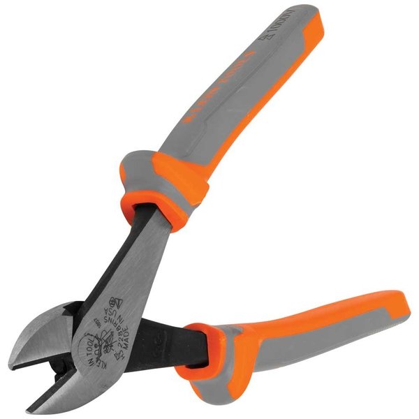 Diagonal Cutting Pliers, Insulated, High Leverage, 8-Inch