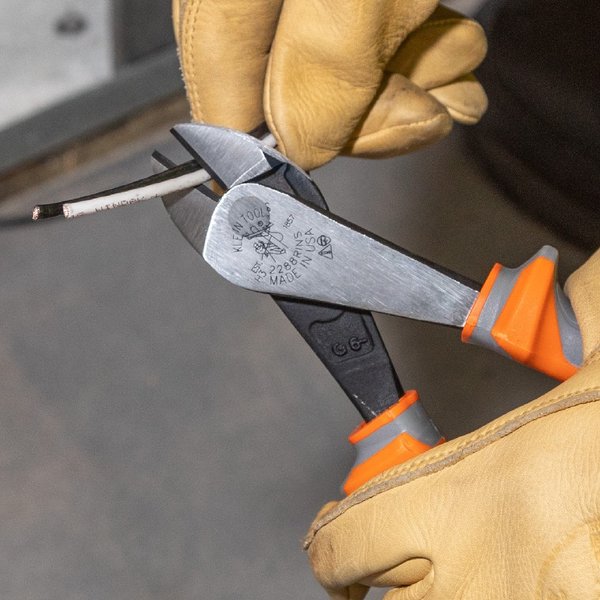 Diagonal Cutting Pliers, Insulated, High Leverage, 8-Inch