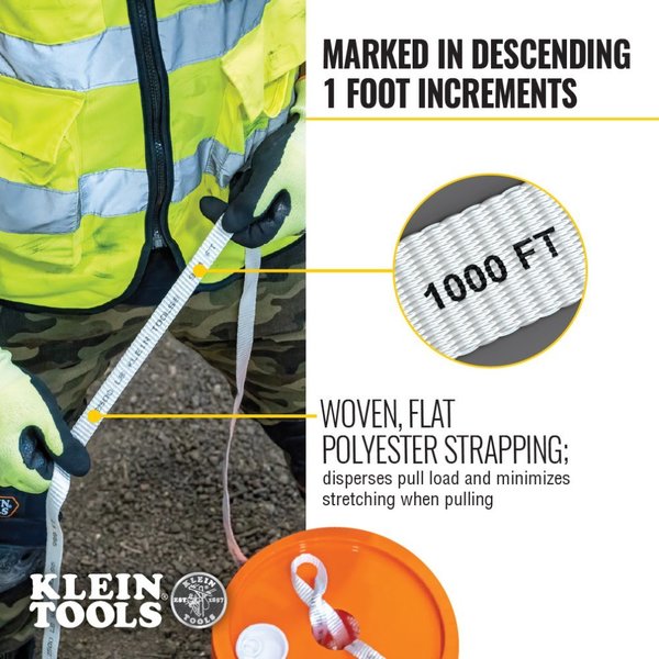 Conduit Measuring Pull Tape, 2500-Pound x 1000-Foot