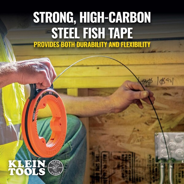 Steel Fish Tape, 1/8-Inch x 50-Foot