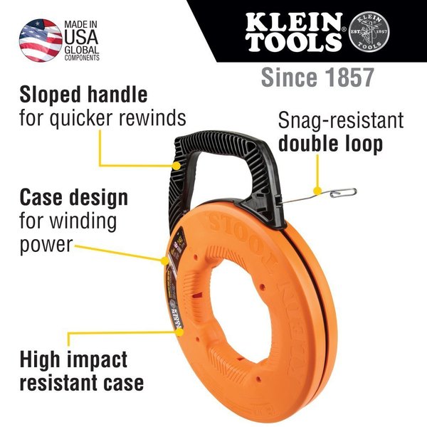 Stainless Steel Fish Tape, 1/8-Inch x 240-Foot