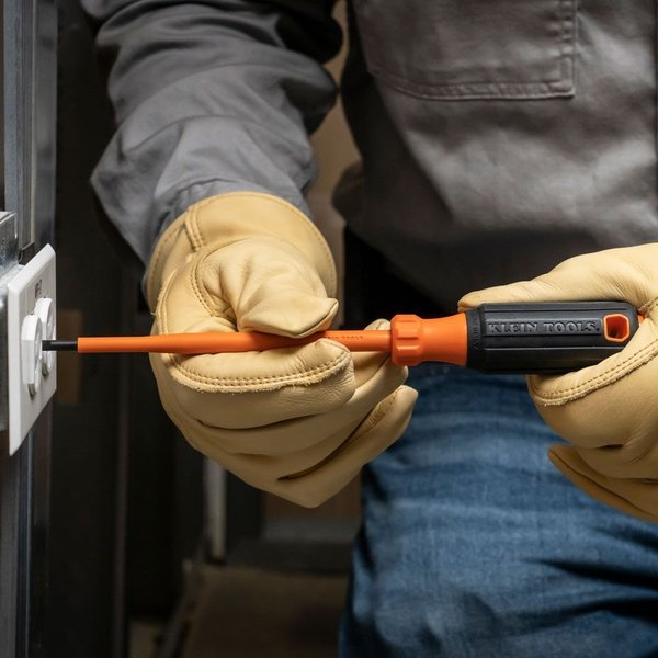 Insulated Screwdriver, 1/4-Inch Cabinet Tip, 6-Inch Shank