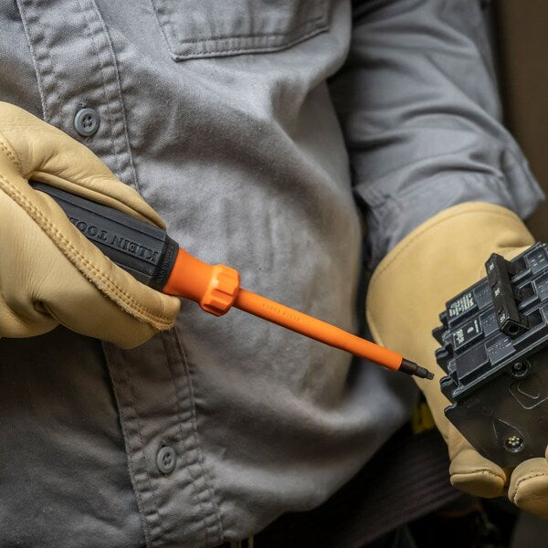 Insulated Screwdriver, #2 Square Tip, 4-Inch Round Shank