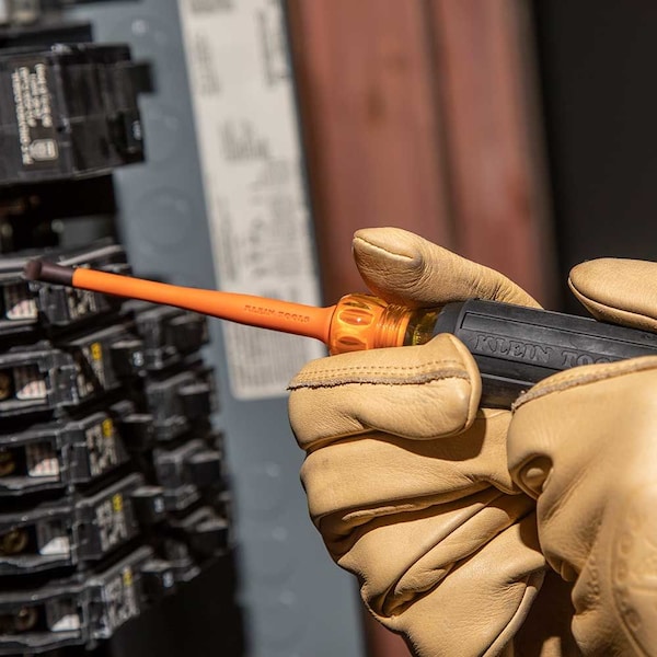 Slim-Tip Insulated Screwdriver, 3/16-Inch Cabinet, 6-Inch Round Shank