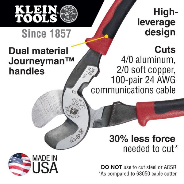 Journeymanâ¢ High Leverage Cable Cutter with Stripping