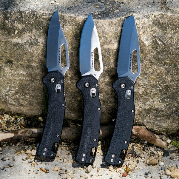 KTO Resurgence Knife, Clip Point Blade, Black Handle