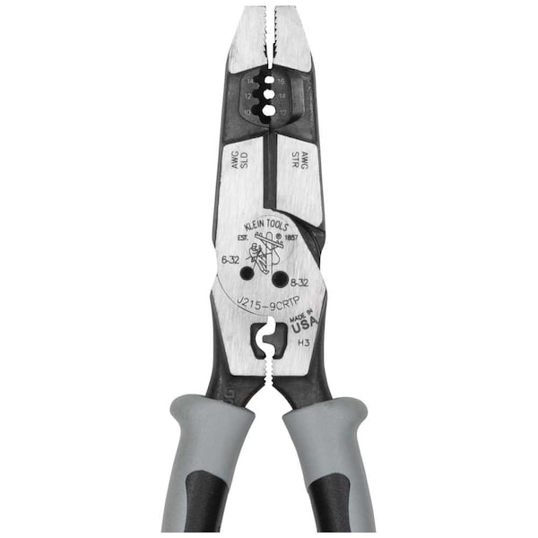 Hybrid Pliers with Crimper, Fish Tape Puller and Wire Stripper