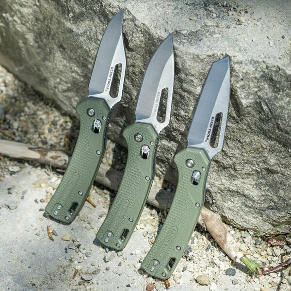 KTO Resurgence Knife, Tanto Blade, Moss Green Handle