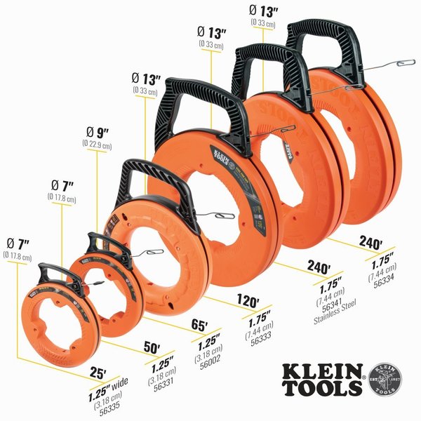 Stainless Steel Fish Tape, 1/8-Inch x 240-Foot