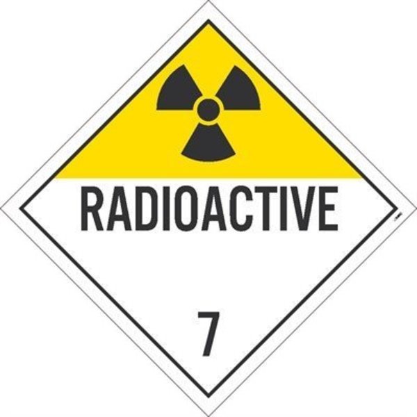 Radioactive 7 Dot Placard Sign, Language: English