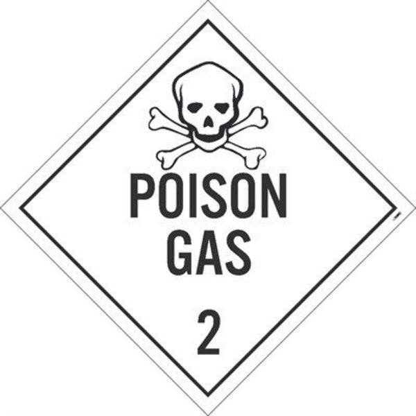 Poison Gas 2 Dot Placard Sign, Material: Rigid Plastic