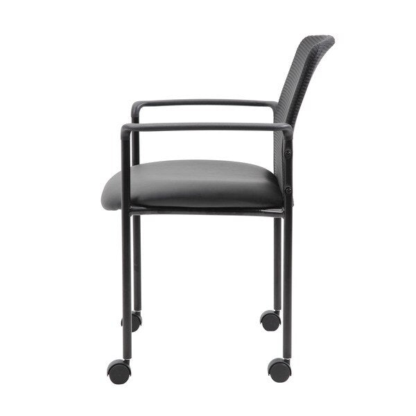 Mesh Guest Chair with Casters, Black