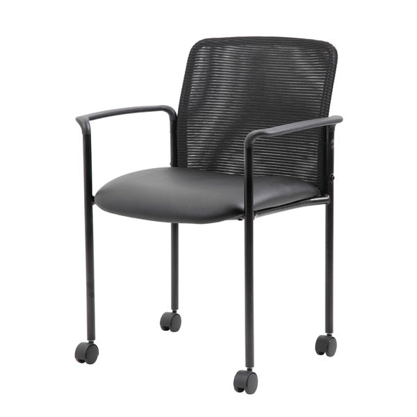 Mesh Guest Chair with Casters, Black