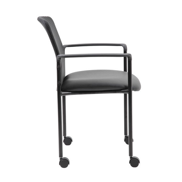 Mesh Guest Chair with Casters, Black