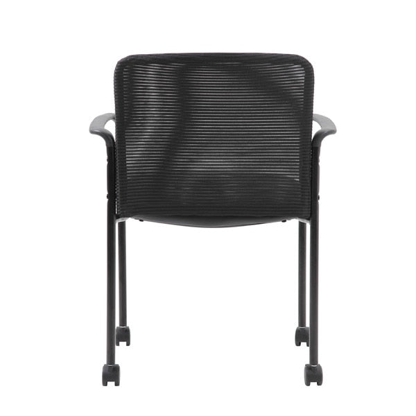 Mesh Guest Chair with Casters, Black