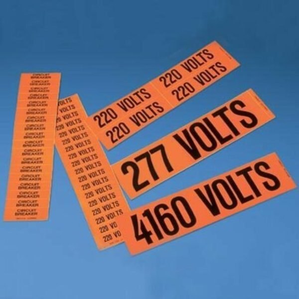 Voltage Marker, Vinyl, 208 Volts, PK5