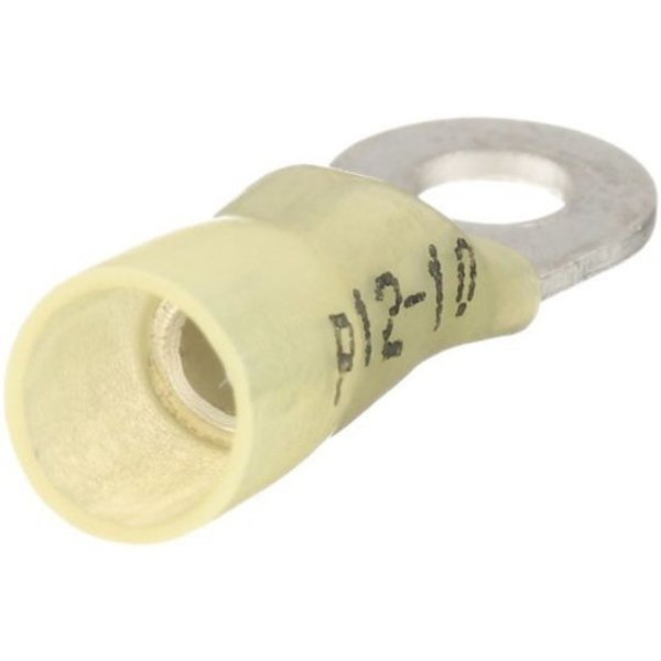 12-10 AWG Heat-Shrink Ring Terminal PK20, Insulation Color: Yellow