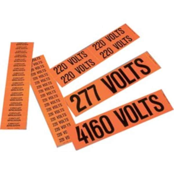 Voltage Marker, Vinyl, 460 Volts, PK5