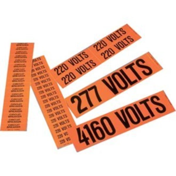 Voltage Marker, Vinyl, 277/480 Volts, PK5