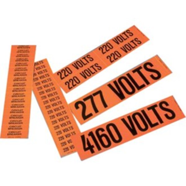 Voltage Marker, Vinyl, 208 Volts, PK5