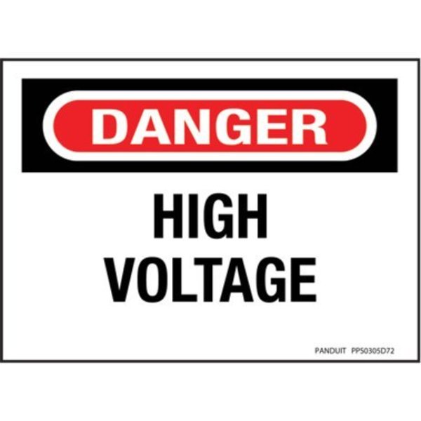 High Voltage Warning Sign, Red/White, PK5