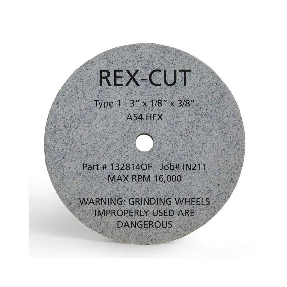 REX CUT PRODUCT, 1-1/2" Diam X 1/8" Hole X 1/8" Thick, 80 Grit Surface Grinding Wheel aluminum Oxide, Type 1, Medium Grade