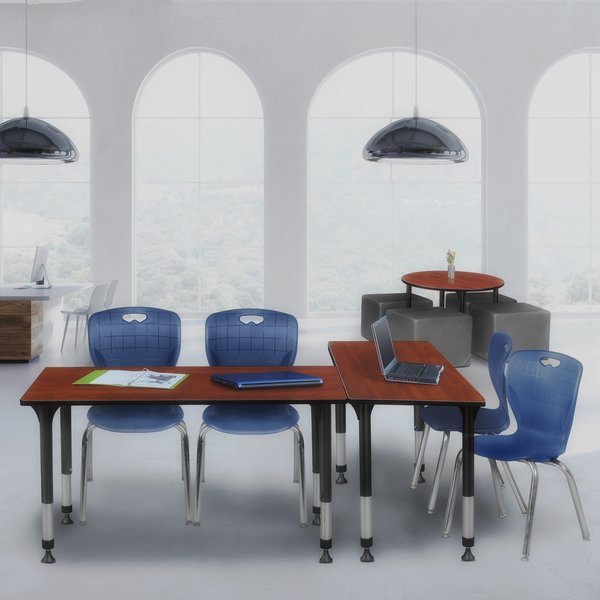 Rectangle Tables > Height Adjustable > Rectangular Classroom Tables, 42 X 24 X 23-34, Cherry