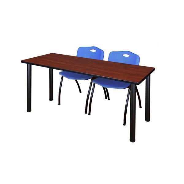 Rectangle Tables > Training Tables > Kee Table & Chair Sets, 60 X 24 X 29, Wood|Metal|Plastic Top