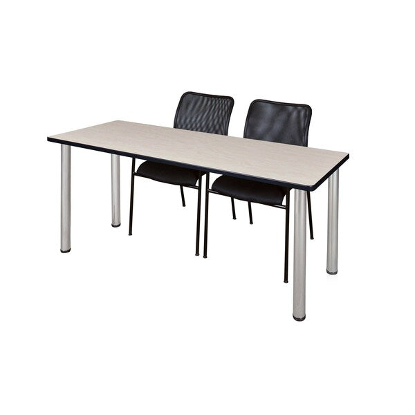 Rectangle Tables > Training Tables > Kee Table & Chair Sets, 60 X 24 X 29, Wood|Metal|Fabric Top