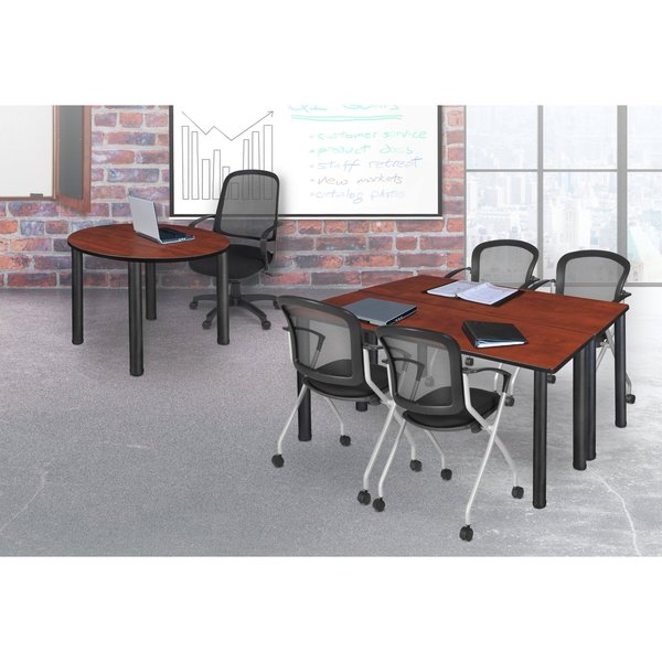 Rectangle Tables > Training Tables > Kee Table & Chair Sets, 66 X 24 X 29, Wood|Metal|Fabric Top