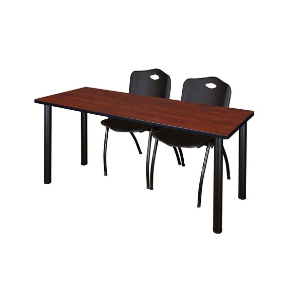 Rectangle Tables > Training Tables > Kee Table & Chair Sets, 66 X 24 X 29, Wood|Metal|Plastic Top