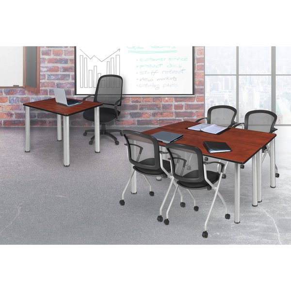 Rectangle Tables > Training Tables > Kee Table & Chair Sets, 66 X 24 X 29, Wood|Metal|Fabric Top