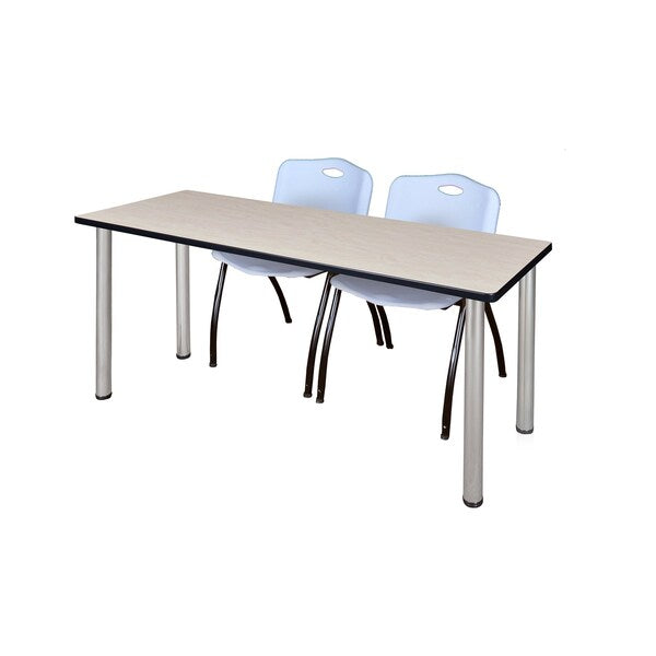 Rectangle Tables > Training Tables > Kee Table & Chair Sets, 66 X 24 X 29, Wood|Metal|Plastic Top