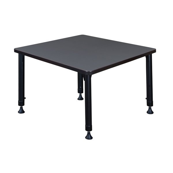 Square Tables > Height Adjustable > Square Classroom Tables, 30 X 30 X 23-34, Wood|Metal Top, Gray