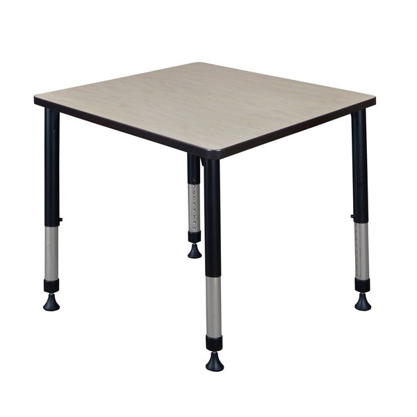 Square Tables > Height Adjustable > Square Classroom Tables, 30 X 30 X 23-34, Wood|Metal Top, Maple