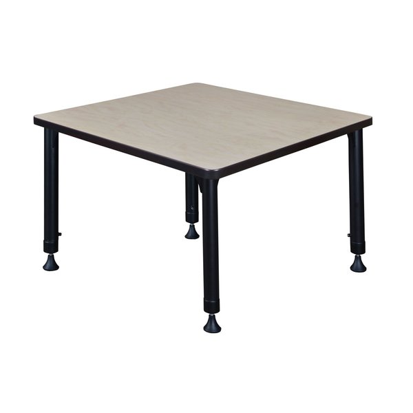 Square Tables > Height Adjustable > Square Classroom Tables, 30 X 30 X 23-34, Wood|Metal Top, Maple