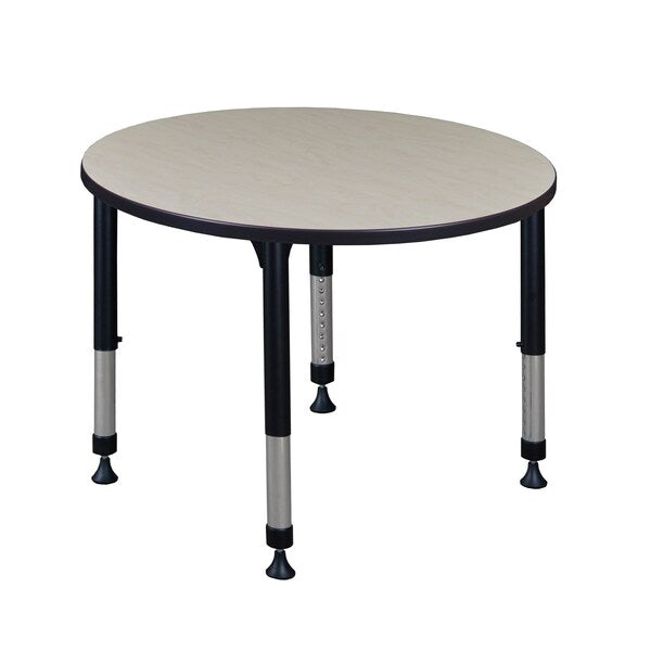 Tables > Height Adjustable > Round Classroom Tables, 42 X 42 X 23-34, Wood|Metal Top