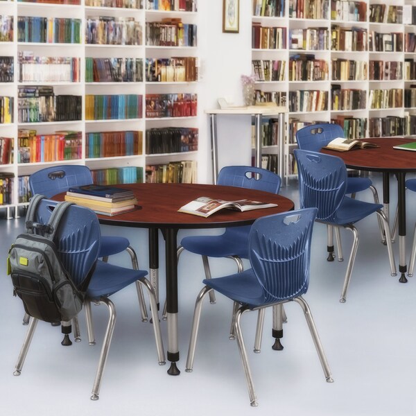Tables > Height Adjustable > Round Classroom Tables, 48 X 48 X 23-34, Wood|Metal Top