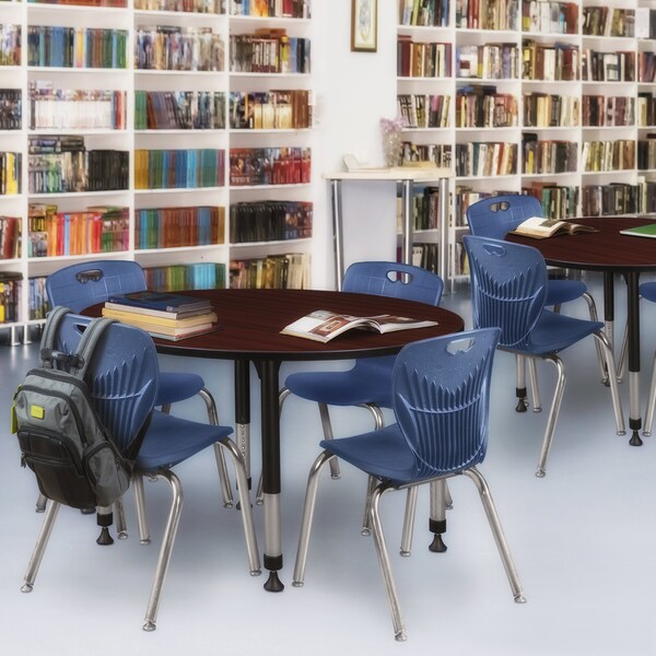 Tables > Height Adjustable > Round Classroom Tables, 48 X 48 X 23-34, Wood|Metal Top