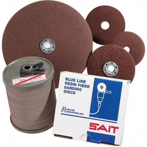SAIT, 9-1/8" Diam 7/8" Hole 60 Grit Fiber Disc Aluminum Oxide, 6,500 Max Rpm