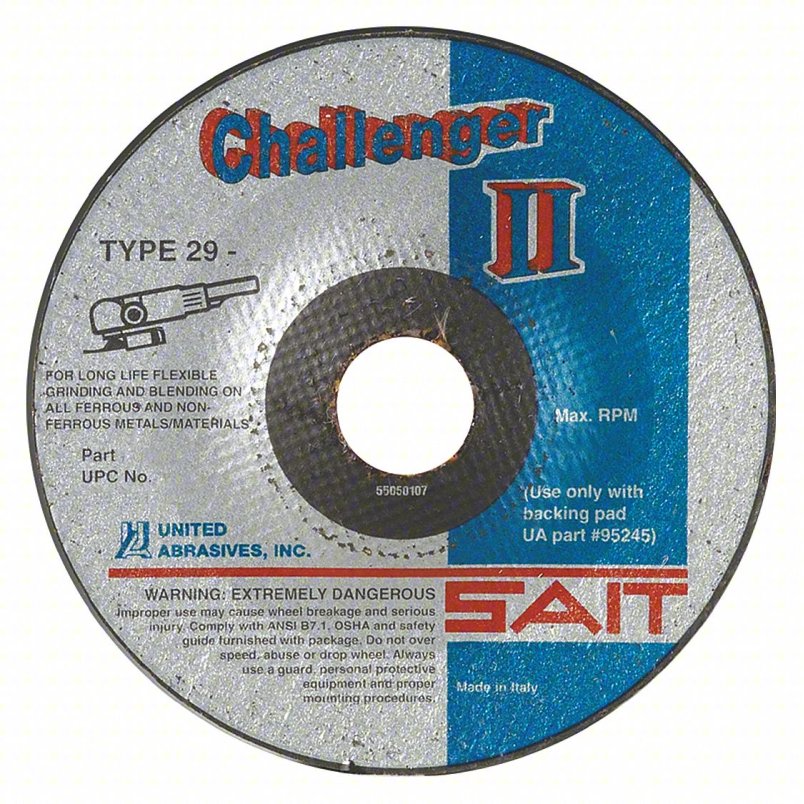 SAIT, 36 Grit, 4-1/2" Wheel Diam, 1/8"Thickness, 7/8"Type 29 Depressed Center Wheel aluminum Oxide