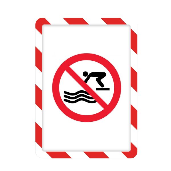 Sign Holder, Red/White, Magnetic, PK2