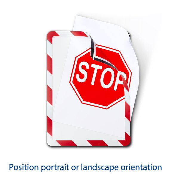 Sign Holder, Red/White, Magnetic, PK2