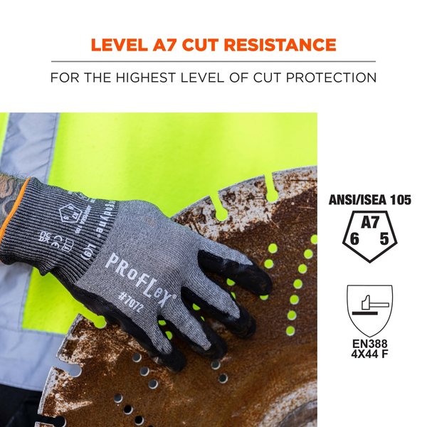 ANSI A7 Nitrile Coated CR Gloves, Gray, Size L