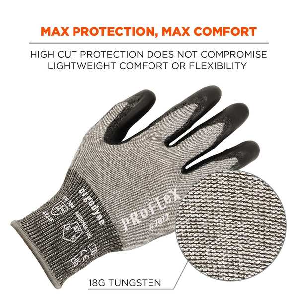 ANSI A7 Nitrile Coated CR Gloves, Gray, Size XXL