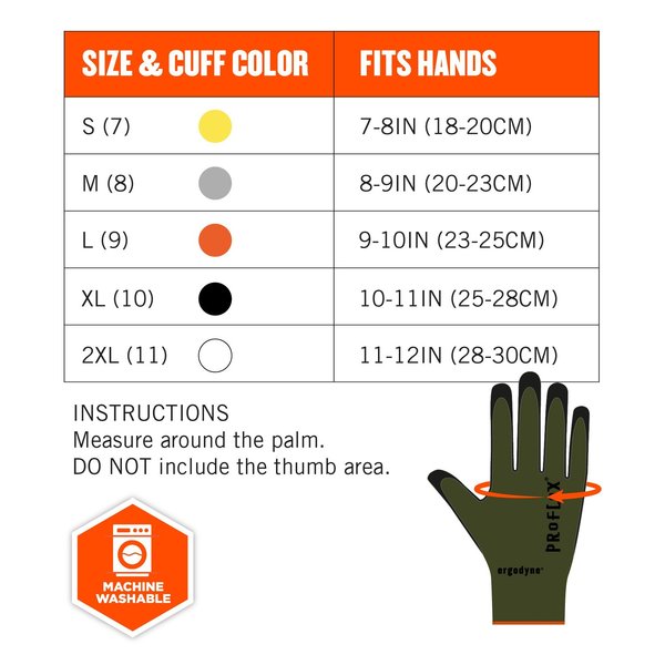 ANSI A4 Nitrile Coated CR Gloves, Green, Size S