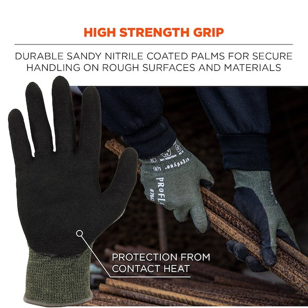 ANSI A4 Nitrile Coated CR Gloves, Green, Size L