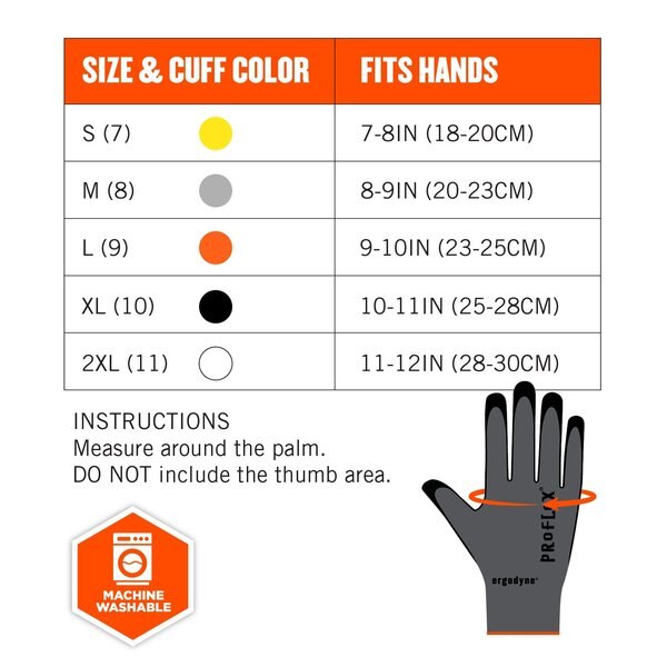 Nitrile-Coated Gloves Microfoam Palm, Gray, Size M